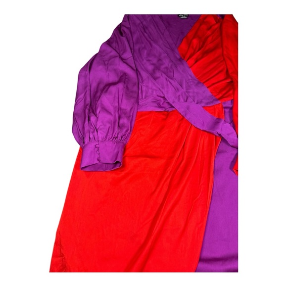 City chic Red and Purple Wrap Dress size xxl/24 - Picture 8 of 12